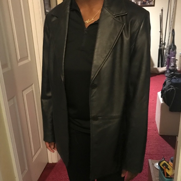 Genuine Real Leather Blazer - Picture 7 of 7